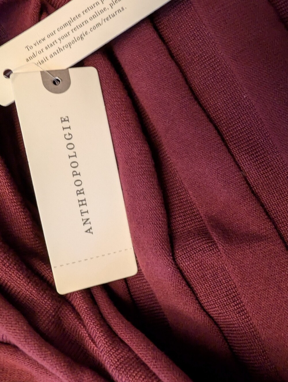 Anthropologie Cold Shoulder Knit Maxi Dress Wine Sweater Dress Pleated Halter - Picture 14 of 16